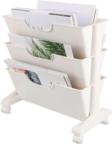 Vosarea Mobile Bookshelf Wheels Three Rolling Bookcase for Office Classroom and Home Storage Design in Kuwait