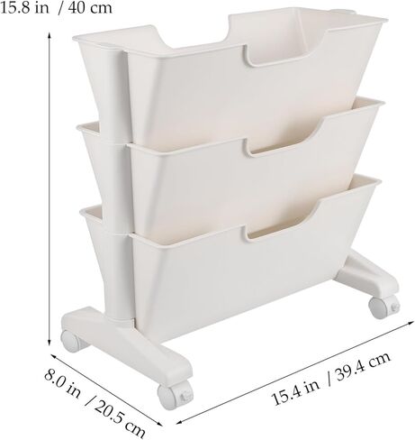 Vosarea Mobile Bookshelf Wheels Three Rolling Bookcase for Office Classroom and Home Storage Design in Kuwait