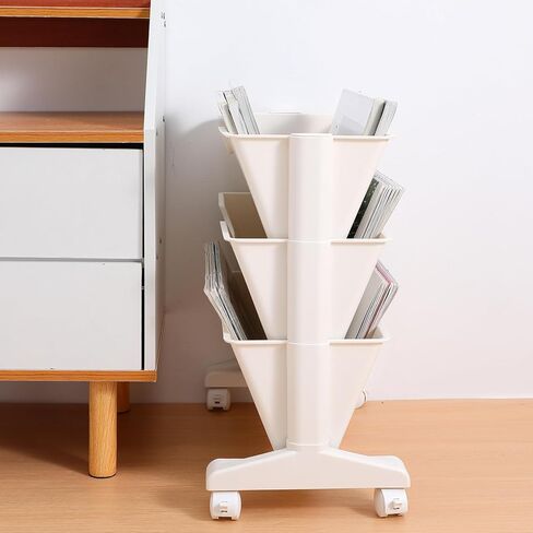 Vosarea Mobile Bookshelf Wheels Three Rolling Bookcase for Office Classroom and Home Storage Design in Kuwait