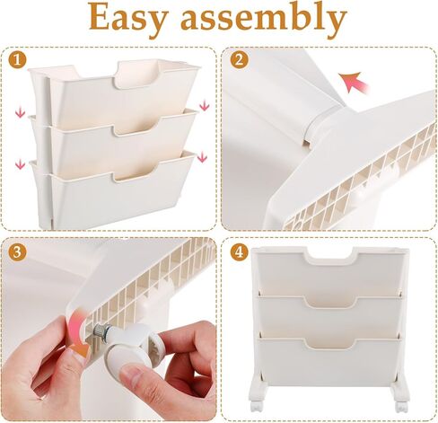 Vosarea Mobile Bookshelf Wheels Three Rolling Bookcase for Office Classroom and Home Storage Design in Kuwait