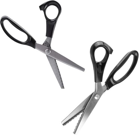 2PCS Pinking Shears, 3/4/5/7mm Zigzag Scissors Triangle Edge Fabric Scissors Stainless Steel Dressmaking Sewing Scissors for Fabric Craft (7mm) in Saudi Arabia