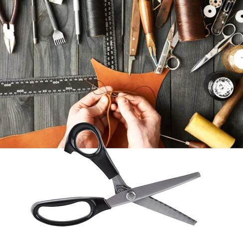 2PCS Pinking Shears, 3/4/5/7mm Zigzag Scissors Triangle Edge Fabric Scissors Stainless Steel Dressmaking Sewing Scissors for Fabric Craft (7mm) in Saudi Arabia