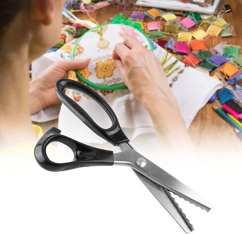 2PCS Pinking Shears, 3/4/5/7mm Zigzag Scissors Triangle Edge Fabric Scissors Stainless Steel Dressmaking Sewing Scissors for Fabric Craft (7mm) in Saudi Arabia