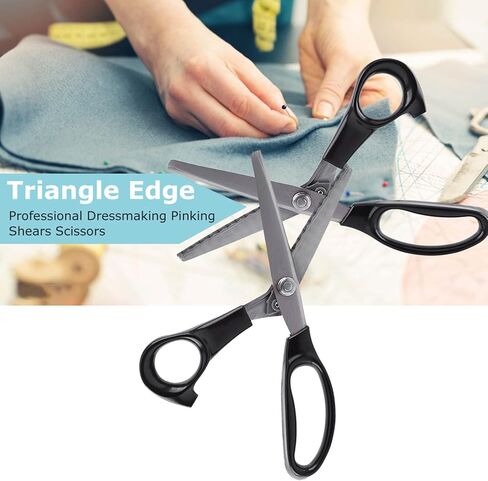 2PCS Pinking Shears, 3/4/5/7mm Zigzag Scissors Triangle Edge Fabric Scissors Stainless Steel Dressmaking Sewing Scissors for Fabric Craft (7mm) in Saudi Arabia