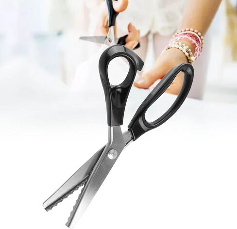 2PCS Pinking Shears, 3/4/5/7mm Zigzag Scissors Triangle Edge Fabric Scissors Stainless Steel Dressmaking Sewing Scissors for Fabric Craft (7mm) in Saudi Arabia