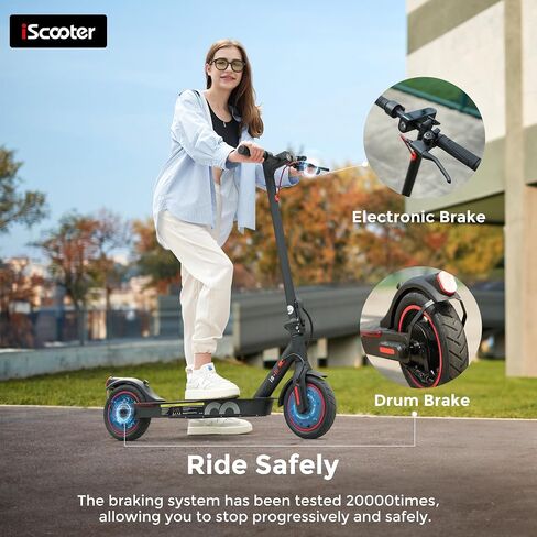 iScooter Electric Scooter for Adults, 18/12 Miles Long Range,22/19/18 Mph Top Speed, Commuting Electric Scooter with Cruise Control, Double Braking Systems Escooter for Adults and Teens in Saudi Arabia