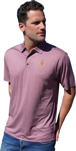 Vantage Apparel Men's Collegiate Premium Moisture Wicking Stretch Fit Diamond Print Polo in Kuwait