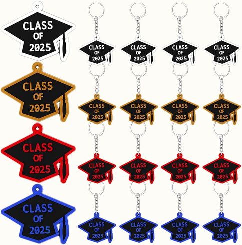 WILLBOND 20 Pieces Class of 2024 Graduation Keychains Rubber Key Chains Grad Cap in Saudi Arabia