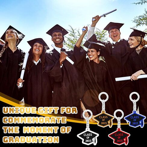 WILLBOND 20 Pieces Class of 2024 Graduation Keychains Rubber Key Chains Grad Cap in Saudi Arabia