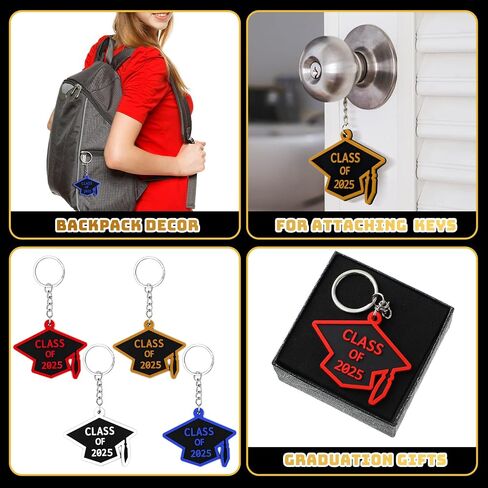 WILLBOND 20 Pieces Class of 2024 Graduation Keychains Rubber Key Chains Grad Cap in Saudi Arabia