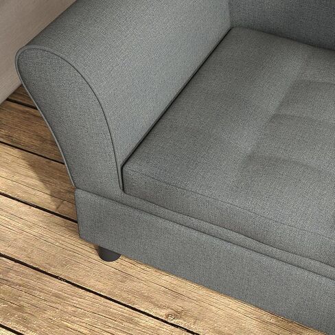 أريكة Pawhut Pet ، أريكة الكلب ، سرير أليف مرتفعة للكلاب الصغيرة ، مع تخزين خفي ، وسادة معنقدة ناعمة ، رمادي in Kuwait