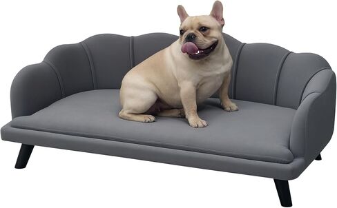 Pawhut Velvet الأريكة الكلب الكبيرة مع وسادة رغوة ، سرير ناعم ولطيف مع تصميم اللؤلؤ ، أريكة للكلاب الكبيرة والمتوسطة ، الأزرق الداكن in Saudi Arabia