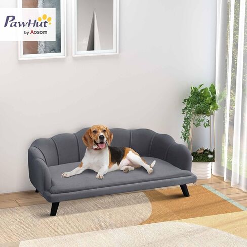 Pawhut Velvet الأريكة الكلب الكبيرة مع وسادة رغوة ، سرير ناعم ولطيف مع تصميم اللؤلؤ ، أريكة للكلاب الكبيرة والمتوسطة ، الأزرق الداكن in Saudi Arabia
