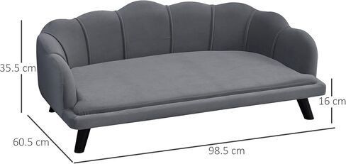 Pawhut Velvet الأريكة الكلب الكبيرة مع وسادة رغوة ، سرير ناعم ولطيف مع تصميم اللؤلؤ ، أريكة للكلاب الكبيرة والمتوسطة ، الأزرق الداكن in Saudi Arabia