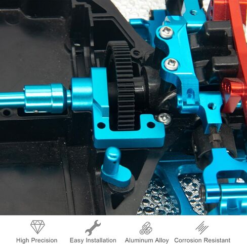 TT02 Open-Ended Gearbox Aluminum Alloy Spur Gear Covers, Metal Gear Box Housing Gear Mount, High-Performance CNC-Machined Motor Gear Case, Main Gear Cover Upgrade Part for Tamiya 1/10 TT-02 RC Car in Kuwait