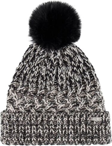 Jessica Simpson womens Striped Beanie With Fur Pom Beanie Hat in Saudi Arabia