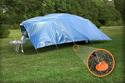 Liberty Outdoor ANCFR16-ORG-A مرساة أرضية حلزونية قابلة للطي، برتقالي، 16 بوصة in Kuwait