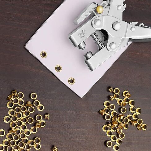 Lan-He Eyelet Hole Punch Pliers Eyelet Tool, 3/16 in Grommet Pliers Kit Eyelets Kits with 400PCS Multicolor Grommets Shoe Eyelets Grommet Sets for Leather Fabric Belt Clothes Decorative Repair in Kuwait