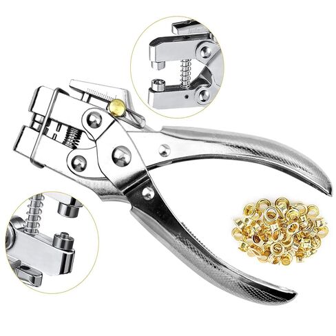 Lan-He Eyelet Hole Punch Pliers Eyelet Tool, 3/16 in Grommet Pliers Kit Eyelets Kits with 400PCS Multicolor Grommets Shoe Eyelets Grommet Sets for Leather Fabric Belt Clothes Decorative Repair in Kuwait
