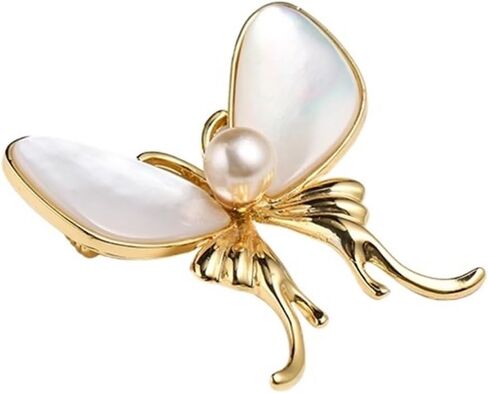 Corsage elegant simple butterfly pearl pin in Saudi Arabia