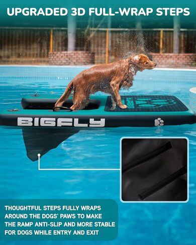 Inflatable Water Ramp for Dogs Pup Plank Dog Float, Large Dog Pool Float Up to 320 Pounds, Puncture-Resistant Surface in Saudi Arabia