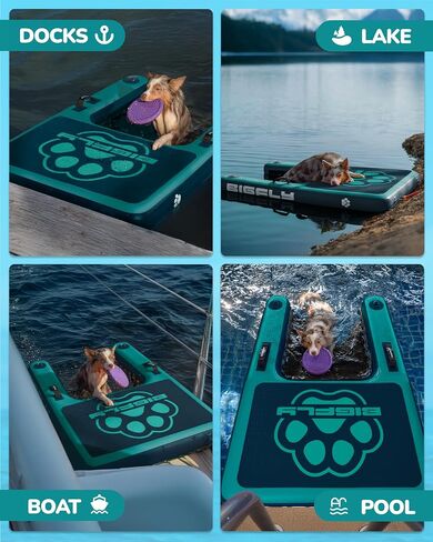 Inflatable Water Ramp for Dogs Pup Plank Dog Float, Large Dog Pool Float Up to 320 Pounds, Puncture-Resistant Surface in Saudi Arabia