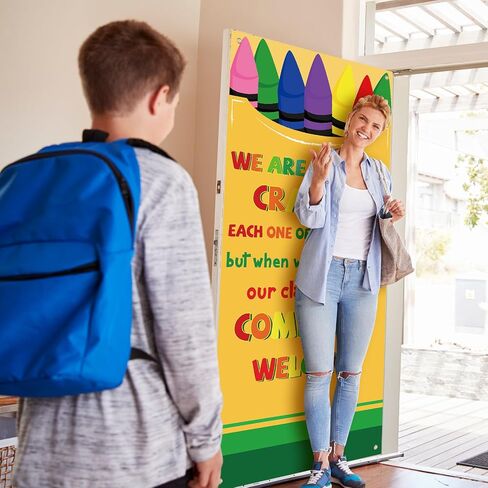 Composition Notebook for Back to School Classroom Decor First Day of School Door Cover Welcome Banner for Back to School Composition Notebook Wall Door Decor Porch Sign for Classroom in Kuwait