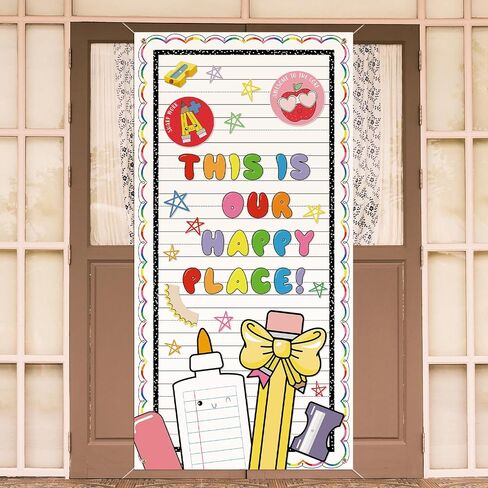 Composition Notebook for Back to School Classroom Decor First Day of School Door Cover Welcome Banner for Back to School Composition Notebook Wall Door Decor Porch Sign for Classroom in Kuwait