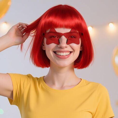 BESTBEL+Glasses+Hair Cap Sadness Wig Short Blue Wig for Women Short Bob Wig Blue Anime Wig for Halloween Cosplay Womens Cosplay Outfit Wig Synthetic Wig for Costume Party in Saudi Arabia