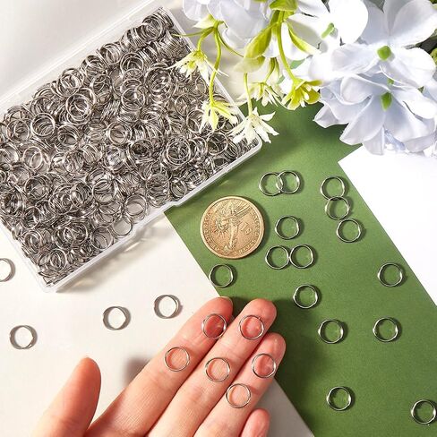 1 Box 500Pcs Round Split Rings Silver Split Jump Rings Bulk Stainless Steel Hypoallergenic Small Double Loops Metal Jump Rings for Jewelry Making Supplies Necklaces Bracelet Earrings Crafts in Saudi Arabia