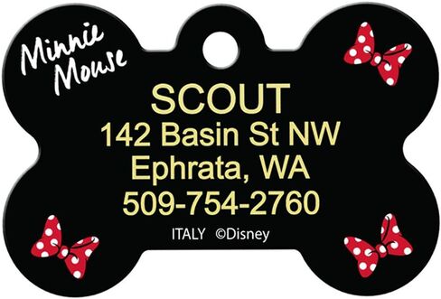 Gotags Mickey Mouse و Minnie Mouse Pet Id علامات ، علامات Disney Dog للكلاب والقطط ، محفورة على ما يصل إلى 4 أسطر من النص المخصص in Kuwait