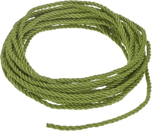 5 Yards Twisted Rope Trim, 8mm/0.31 in Dark Purple Soft Polyester Twisted Silk Rope Cord 3-Ply Decorative Cord for Gift Bag/DIY Crafts/Home Decor/Curtain Tieback in Saudi Arabia