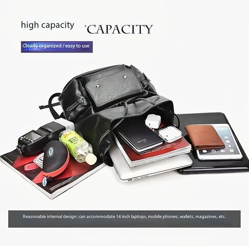 حقيبة عمل لجهاز كمبيوتر محمول للجنسين من أجل حقيبة العمل على حقيبة Backpack Back Bag Bag Bag Bag Bag (كبيرة ، أسود 1) in Kuwait