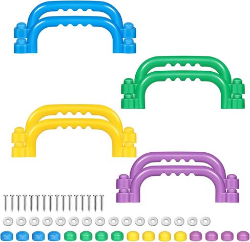 TOPNEW 4Pcs Kids Playground Safety Handles -Swing Set & Climbing Frame Hand Grips, Multi-Color Plastic Grab Bars for Outdoor Playhouse, Jungle Gym, Climbing Frame (Purple) in Kuwait