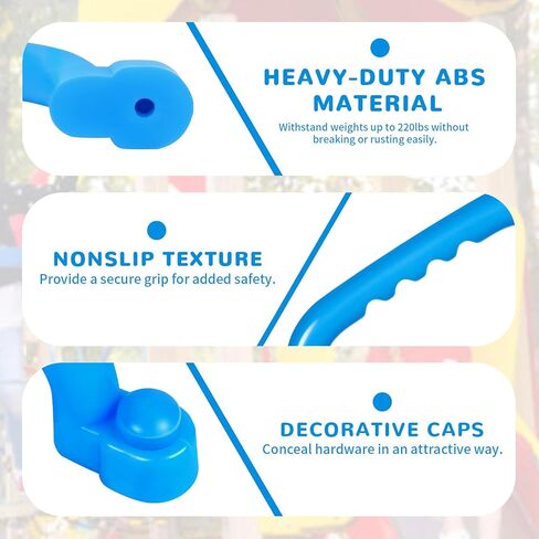 TOPNEW 4Pcs Kids Playground Safety Handles -Swing Set & Climbing Frame Hand Grips, Multi-Color Plastic Grab Bars for Outdoor Playhouse, Jungle Gym, Climbing Frame (Purple) in Kuwait