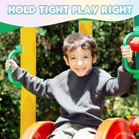 TOPNEW 4Pcs Kids Playground Safety Handles -Swing Set & Climbing Frame Hand Grips, Multi-Color Plastic Grab Bars for Outdoor Playhouse, Jungle Gym, Climbing Frame (Purple) in Kuwait