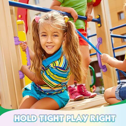 TOPNEW 4Pcs Kids Playground Safety Handles -Swing Set & Climbing Frame Hand Grips, Multi-Color Plastic Grab Bars for Outdoor Playhouse, Jungle Gym, Climbing Frame (Purple) in Kuwait