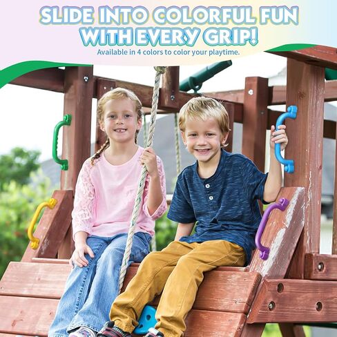 TOPNEW 4Pcs Kids Playground Safety Handles -Swing Set & Climbing Frame Hand Grips, Multi-Color Plastic Grab Bars for Outdoor Playhouse, Jungle Gym, Climbing Frame (Purple) in Kuwait