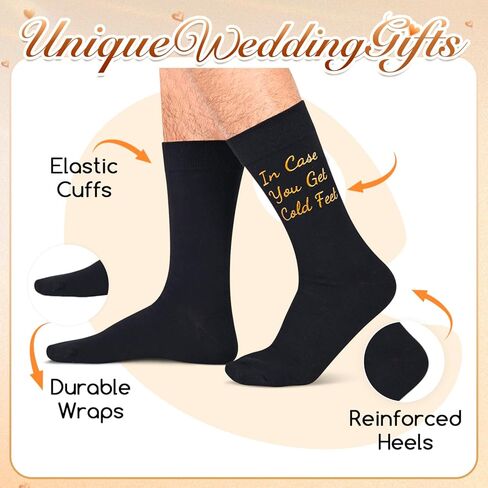 HAPPYPOP Funny Father Of The Bride Gifts for Father in Law Funny Wedding Dress Socks Golden in Kuwait