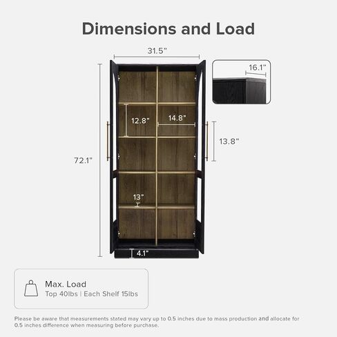 مركز الترفيه Mopio Blake 4 مع التخزين ، Farmhouse Modern Modular Storage Cabinet TV Stand Franting to 65 "TVS ، علبة عرض جانبية (البلوط الأسود ، 4 وحدات + هاتش) in Saudi Arabia