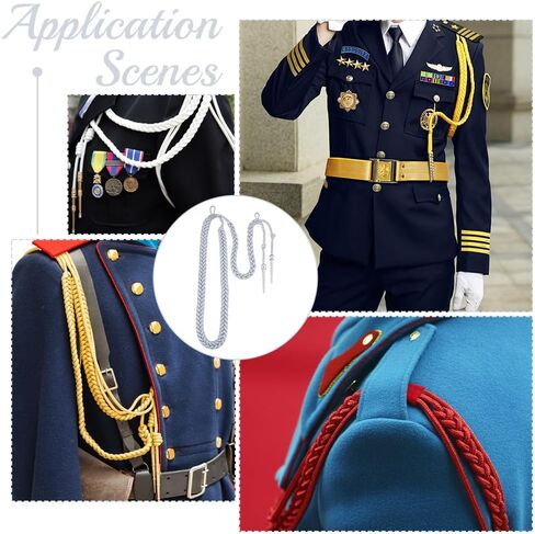 MAYJOYDIY Golden Shoulder Wire Cord Army Shoulder Aiguillette Cord Gold Military Honor Cord Traditional Braided Shoulder Badge with 2 Tips for Uniform Cosplay Costume DIY Clothes Decoration in Saudi Arabia