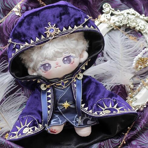 niannyyhouse 10cm 20cm Plush Doll Clothes Magic Cape Robe Belt Doll Dressup (Purple, 20cm) in Saudi Arabia