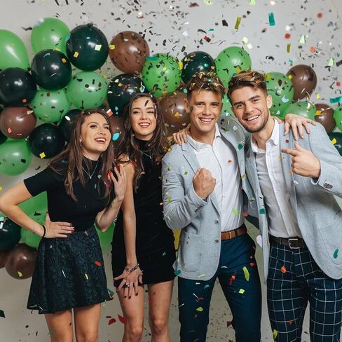 البالونات الخضراء والبنية ، 12 بوصة رجعية خضراء سوداء اللاتكس بالونس Confetti الأسود بالون الأخضر للبنينا فيديو لعبة الغابة حفلة سفاري حفلة زفاف زفاف زفاف زفاف عيد ميلاد in Saudi Arabia