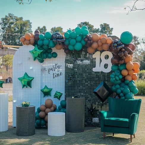 البالونات الخضراء والبنية ، 12 بوصة رجعية خضراء سوداء اللاتكس بالونس Confetti الأسود بالون الأخضر للبنينا فيديو لعبة الغابة حفلة سفاري حفلة زفاف زفاف زفاف زفاف عيد ميلاد in Saudi Arabia