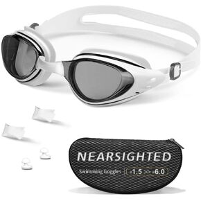 Nearsighted Swimming Goggles Polarized Anti-Fog No Leaking Shortsighted Swim Goggles for Women Men Kids Adults
