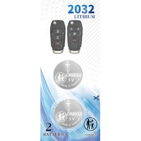 2Pack CR2032 Remote Key FOB Battery Replacement for Ford FLIP Key fits (2013-2022) EcoSport Expedition Escape Explorer F-150 250 350 450 550 Fusion Ranger Transit N5F-A08TAA or A08TDA