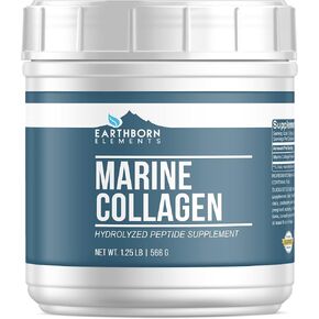 Earthborn Elements Hydrolyzed Marine Collagen Peptides Powder 1 Gallon Bucket, Pure & Undiluted, Dietary Supplement