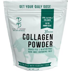 Hydrolyzed Bovine Collagen, 1 lb Bag, Unflavored, 12g Protein per Serving, Type I & III, Keto/Paleo, 0 Sugar, Pesticide/Antibiotic Free, Non-Irradiated, Grass-fed Beef