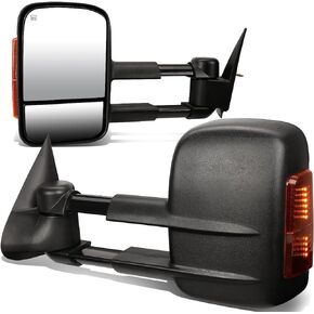 DNA Motoring TWM-001-T888-BK-AM Pair of Powered Heated Towing Side Mirrors w/Turn Signal Compatible With 03-06 Silverado Suburban Avalanche Sierra Yukon