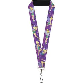 Buckle Down Lanyard-1.0-Tinker Bell Poses/Flowers/Stars/Skull Purple